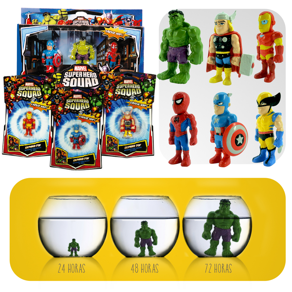 Figuras que crescem na agua - Marvel1